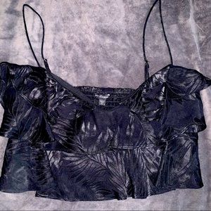 guess crop top party shirt, silk.